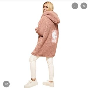 Women's Pink Sherpa Hoodie Coat NBA